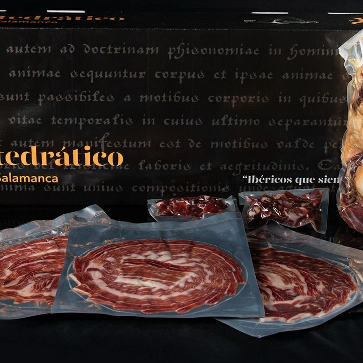 Sobres individuales envasados al vacío de jamón ibérico 100%